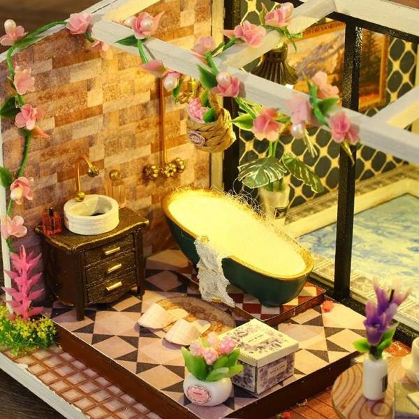 Romantic European Style Villa Handcraft Music Miniature Dollhouse