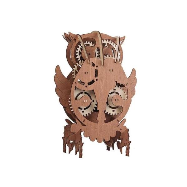 DIY Wooden Puzzle Building Handcraft Mechanical Owl Clock