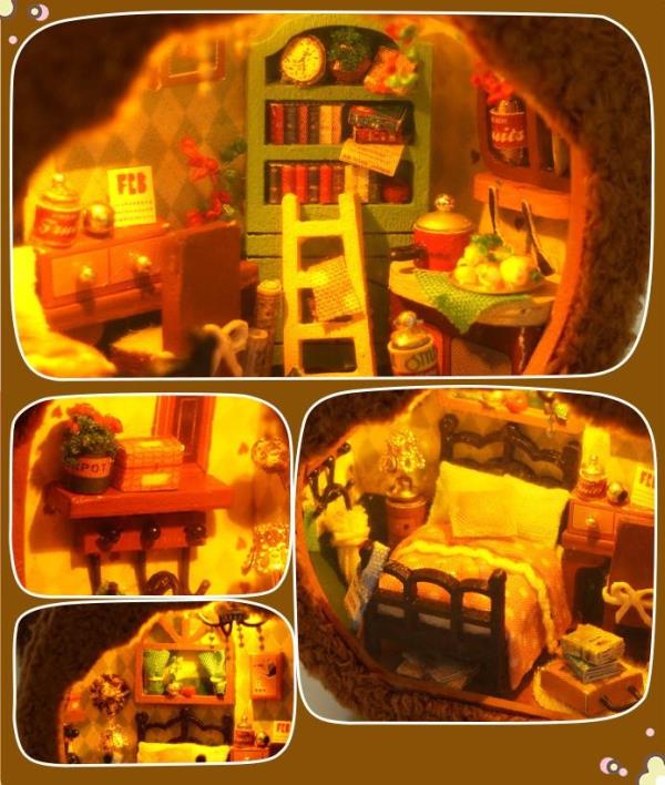 Small Creative Kawaii DIY Plush Miniature Dollhouse