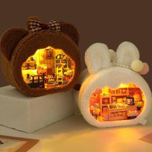 Cutebee Dream Of Sky DIY Rotating Music Box Miniature Dollhouse