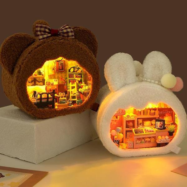 Small Creative Kawaii DIY Plush Miniature Dollhouse