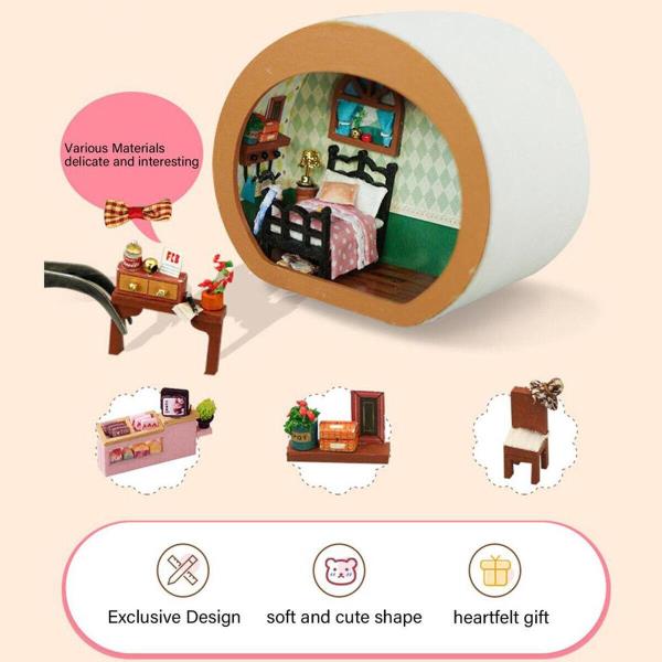 Small Creative Kawaii DIY Plush Miniature Dollhouse