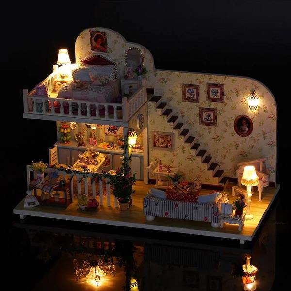 DIY Wooden Amsterdam Village Music Miniature Dollhouse