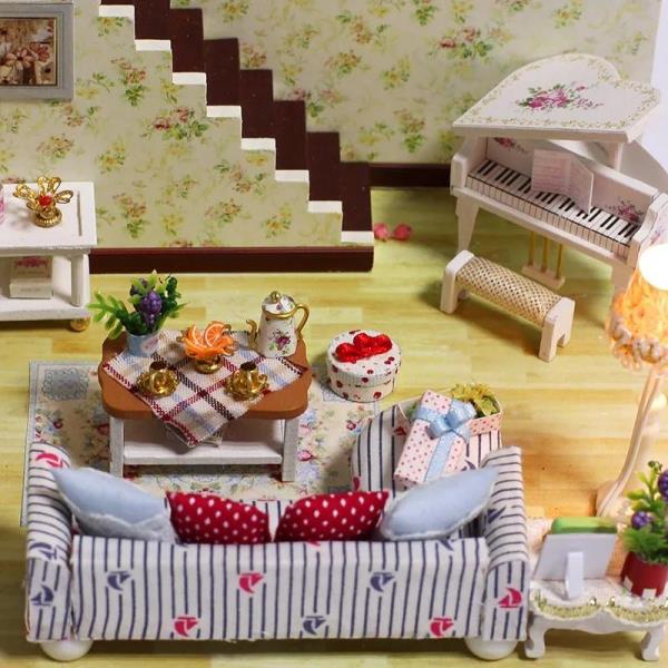 DIY Wooden Amsterdam Village Music Miniature Dollhouse