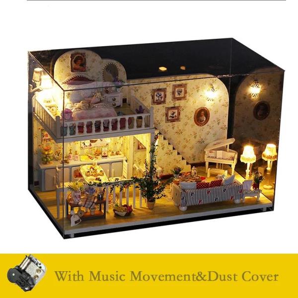 DIY Wooden Amsterdam Village Music Miniature Dollhouse