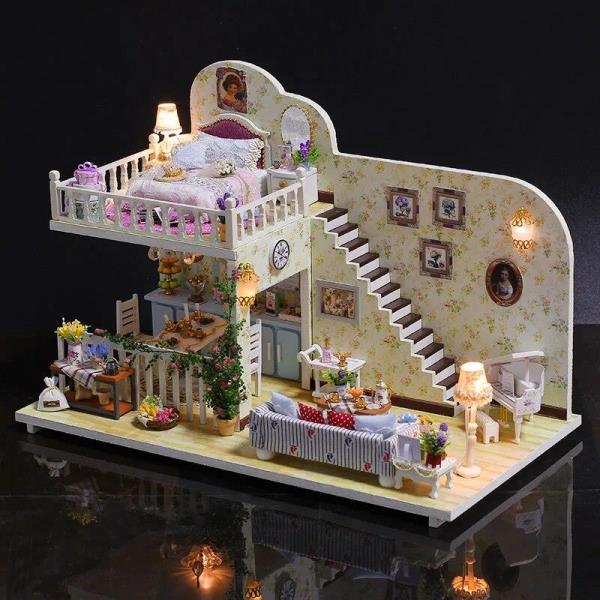 DIY Wooden Amsterdam Village Music Miniature Dollhouse