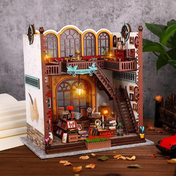 DIY Wooden Magic Bookstore Handcraft Miniature Dollhouse