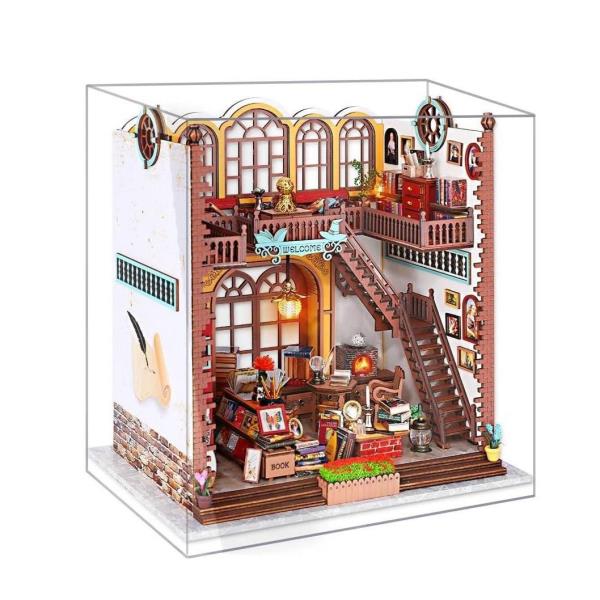 DIY Wooden Magic Bookstore Handcraft Miniature Dollhouse