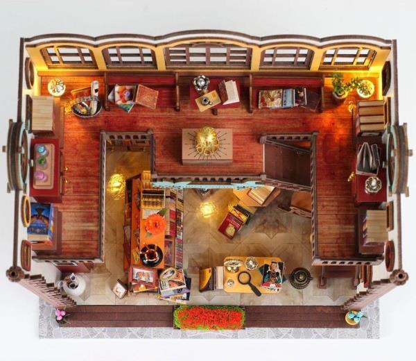 DIY Wooden Magic Bookstore Handcraft Miniature Dollhouse