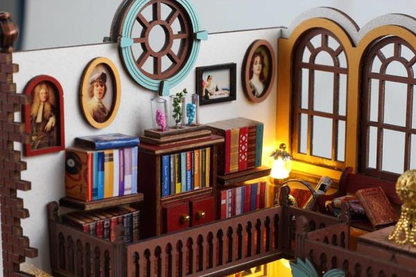 DIY Wooden Magic Bookstore Handcraft Miniature Dollhouse