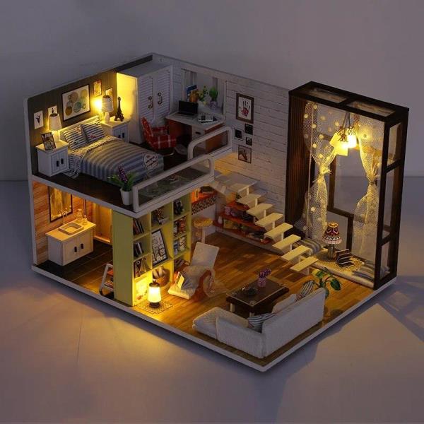 DIY Modern Contracted City Handcraft Music Miniature Dollhouse