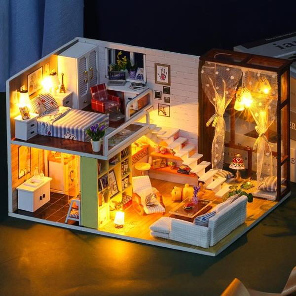 DIY Modern Contracted City Handcraft Music Miniature Dollhouse