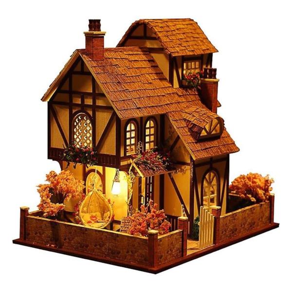 DIY Flower Town Handcraft Music Miniature Dollhouse