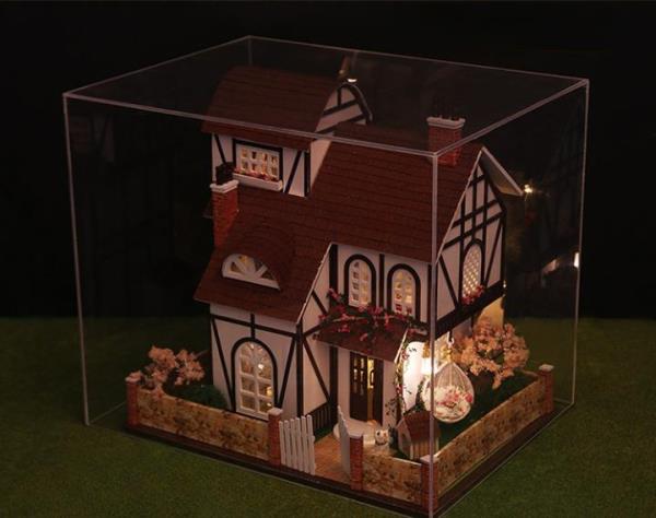 DIY Flower Town Handcraft Music Miniature Dollhouse