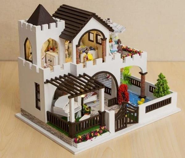 DIY Dream Castle Handmade Music Miniature Dollhouse