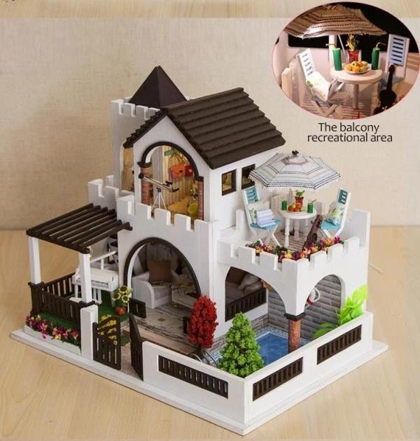 DIY Dream Castle Handmade Music Miniature Dollhouse