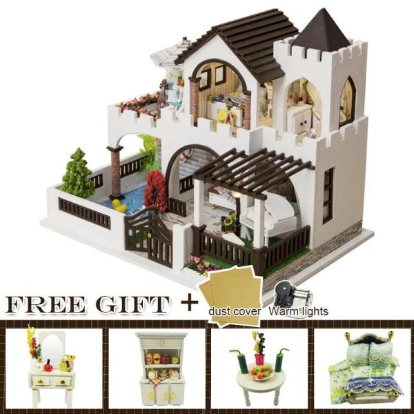 DIY Dream Castle Handmade Music Miniature Dollhouse