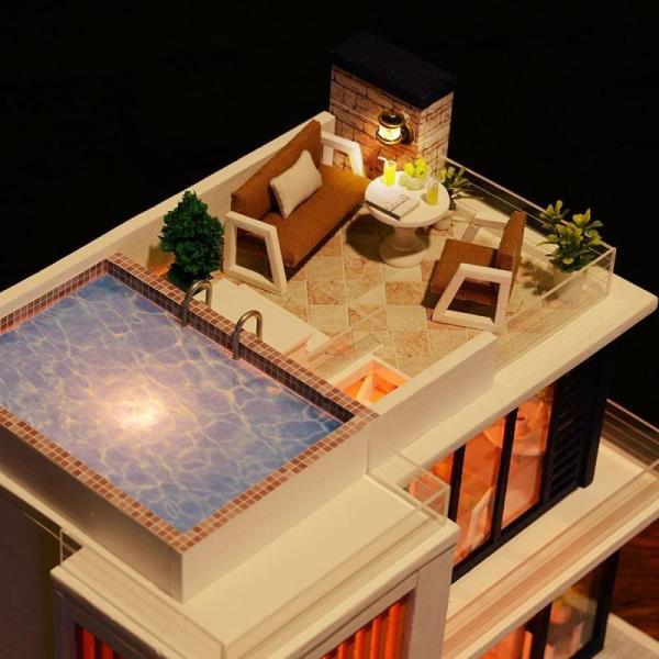 DIY Florence Modern Villa Handmade Music Miniature Dollhouse