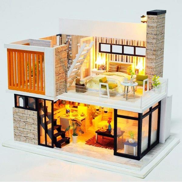 DIY Florence Modern Villa Handmade Music Miniature Dollhouse