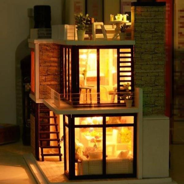 DIY Florence Modern Villa Handmade Music Miniature Dollhouse