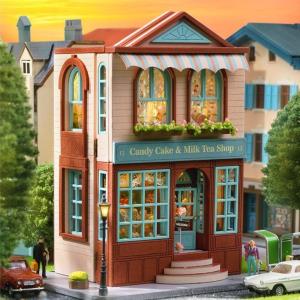 Wooden DIY Pet Club Handmade Miniature Dollhouse