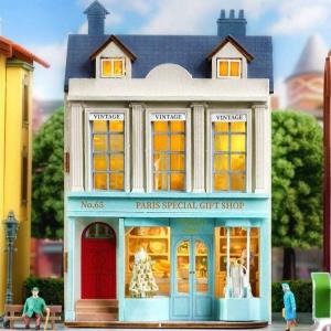  Leisure Afternoon Tea Shop DIY Music Miniature Dollhouse