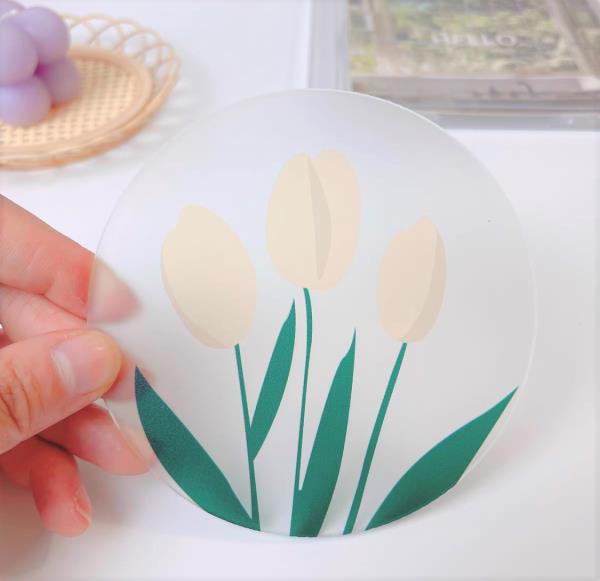 Flower Patterned Heat Resistant Acrylic Coaster