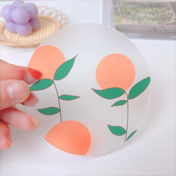 Flower Patterned Heat Resistant Acrylic Coaster