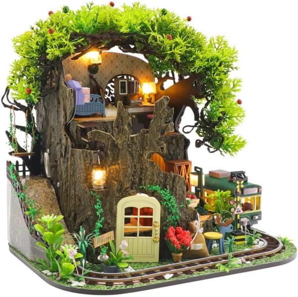 DIY Forest Secret House Wooden Miniature Dollhouse