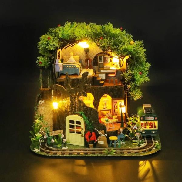 DIY Forest Secret House Wooden Miniature Dollhouse