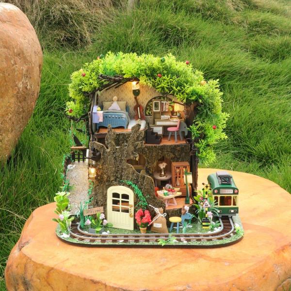 DIY Forest Secret House Wooden Miniature Dollhouse