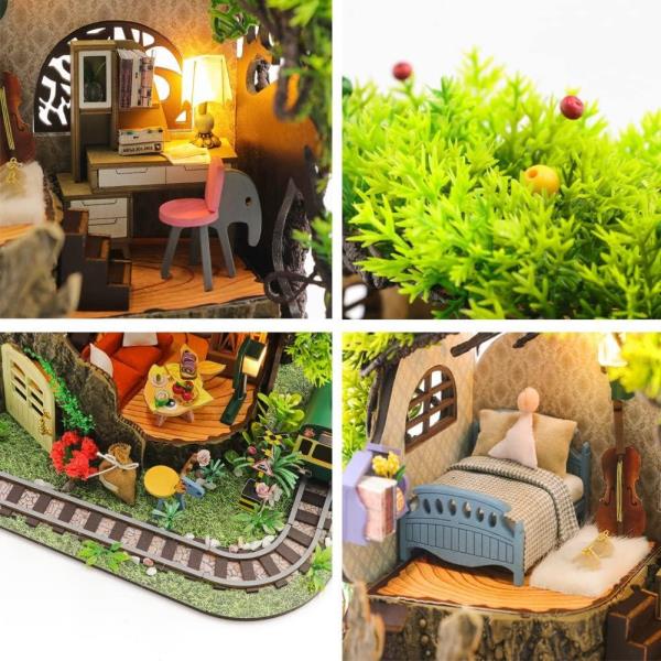 DIY Forest Secret House Wooden Miniature Dollhouse