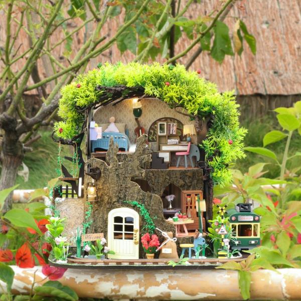 DIY Forest Secret House Wooden Miniature Dollhouse