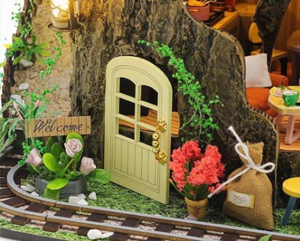 DIY Forest Secret House Wooden Miniature Dollhouse