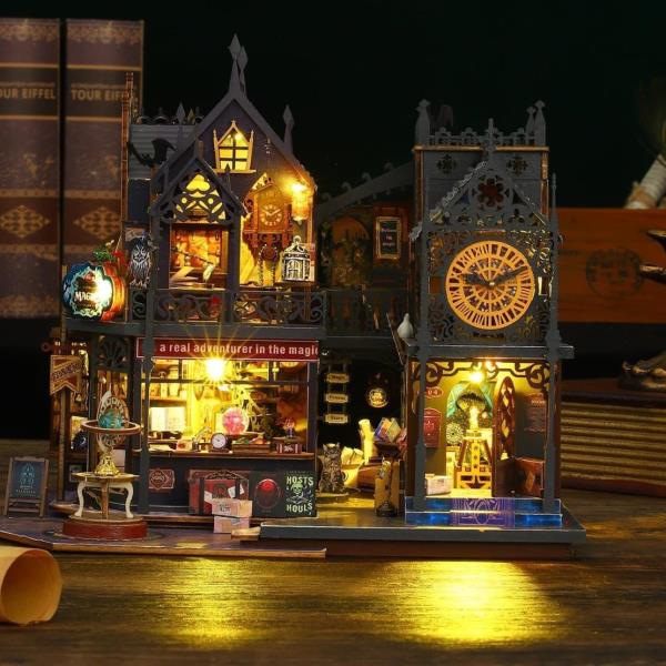 DIY Holo Magic City LED Wooden Music Miniature Dollhouse