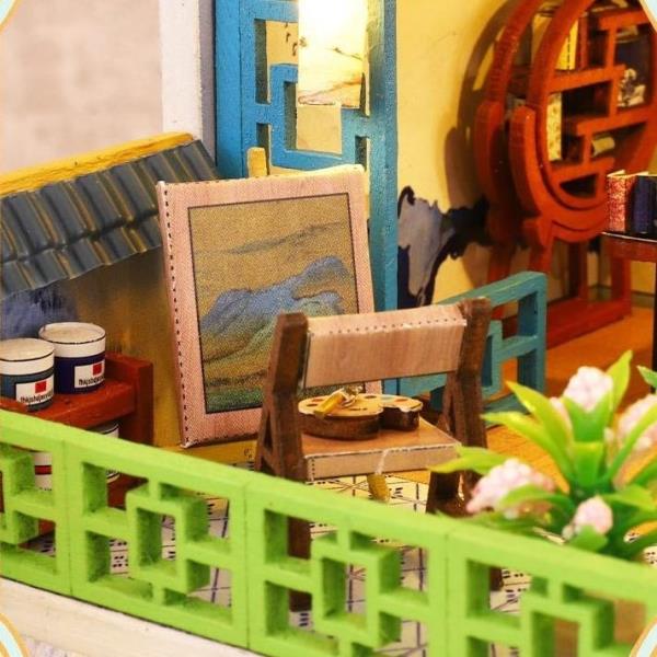 DIY Oriental Resort LED Wooden Music Miniature Dollhouse