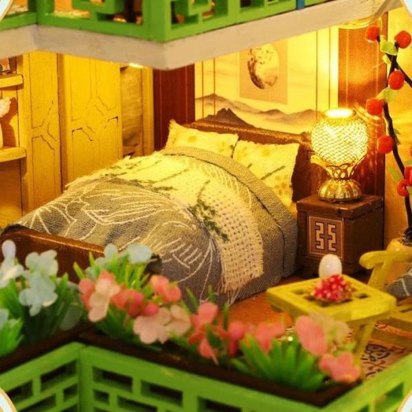 DIY Oriental Resort LED Wooden Music Miniature Dollhouse