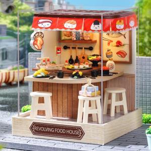 DIY Revolving Food House LED Miniature Dollhouse