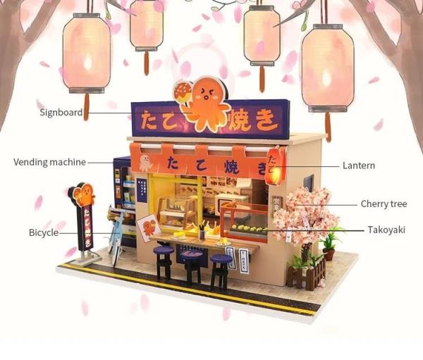 DIY Star Takoyaki LED Handmade Miniature Dollhouse