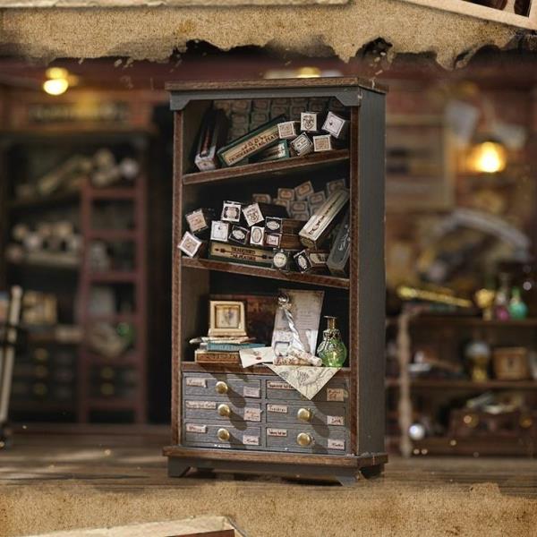 DIY Magic Wand Shop LED Wooden Miniature Dollhouse