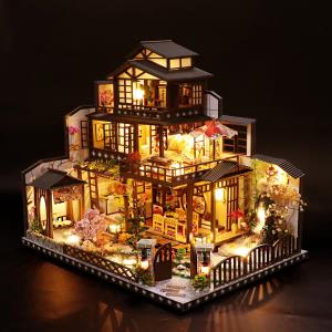 Japanese Courtyard Restaurant DIY Music Miniature Dollhouse