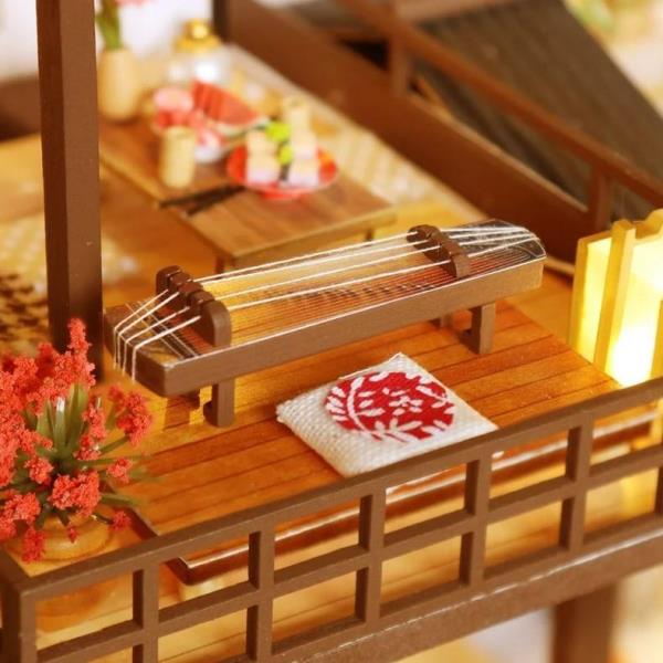 Big Japanese Sakura Traditional House LED Music Miniature Dollhouse