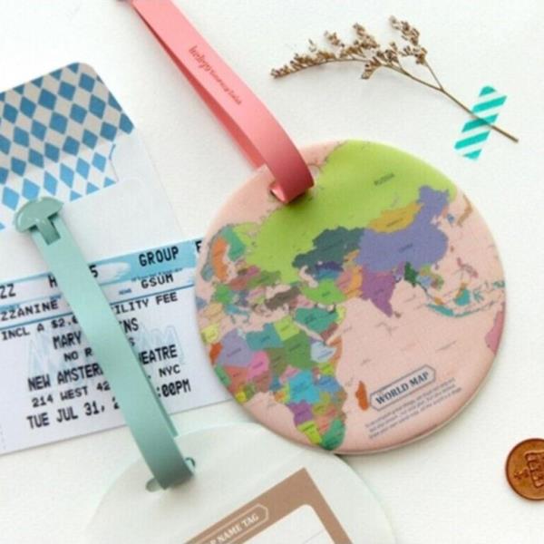 Globe Waterproof PVC Name Card Address Luggage Bag Tag