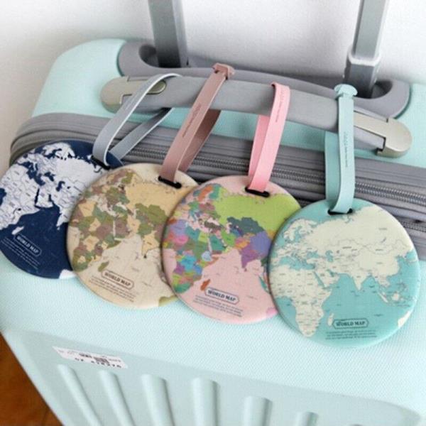 Globe Waterproof PVC Name Card Address Luggage Bag Tag