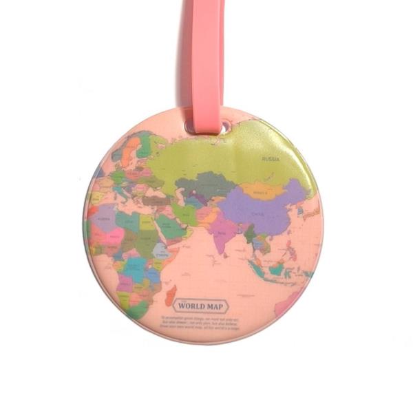 Globe Waterproof PVC Name Card Address Luggage Bag Tag