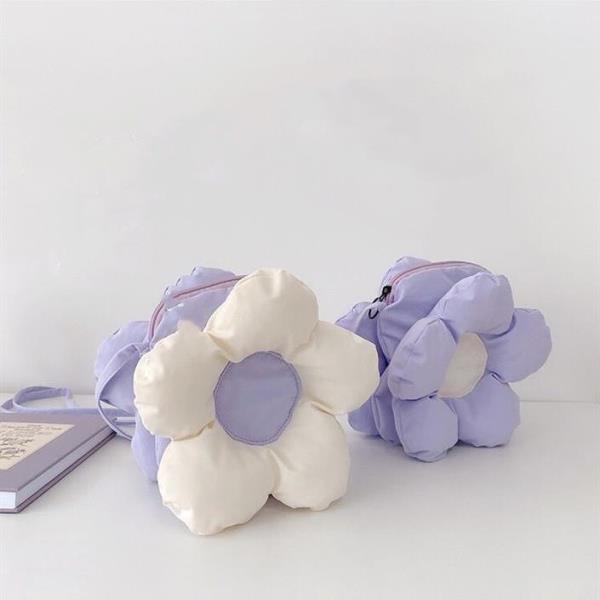 Plush Flower Crossbody Bag