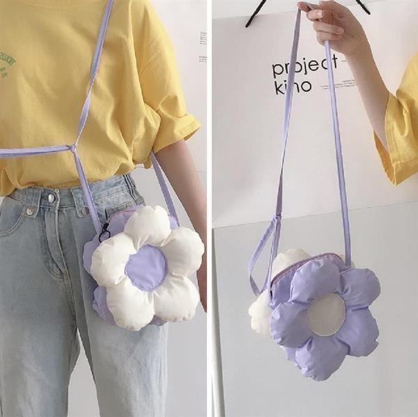 Plush Flower Crossbody Bag