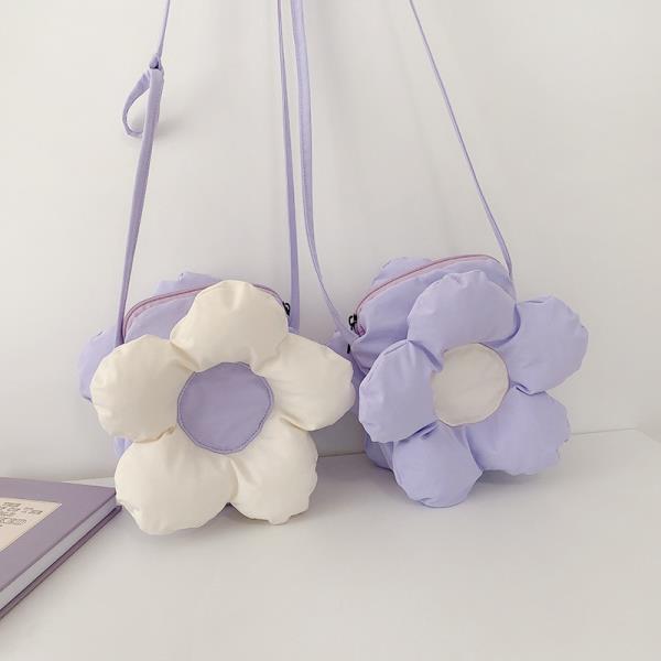 Plush Flower Crossbody Bag