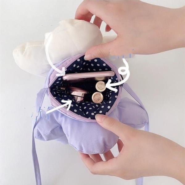 Plush Flower Crossbody Bag