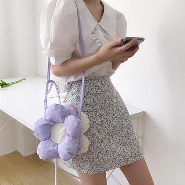 Plush Flower Crossbody Bag